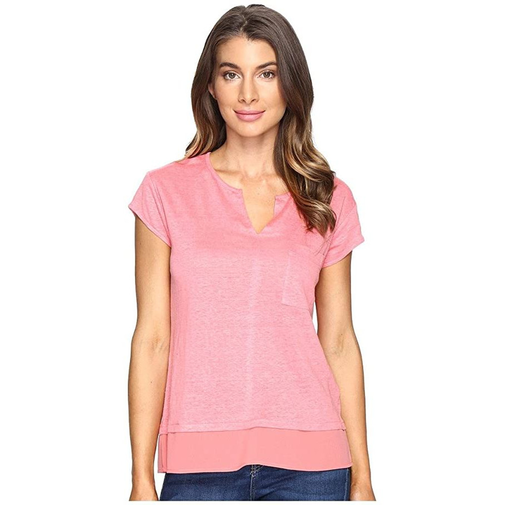Sanctuary City Mix Short Sleeve Pink Top